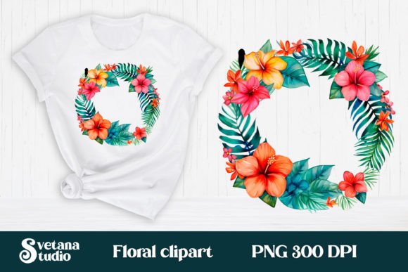 Download Hibiscus Flower Wreath Clipart PNG - Hibiscus Collection