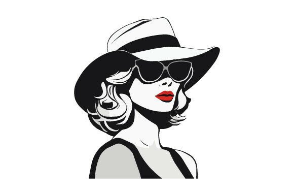 Download Stylized Illustration of Woman with Hat - Illustration Collection