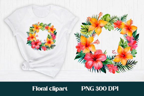 Download Hibiscus Flower Wreath Clipart PNG - Hibiscus Collection