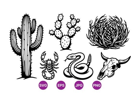 Download Western Desert Nature Illustrations - Illustration Collection