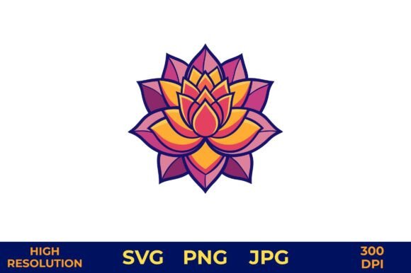 Download Vibrant Lotus Flower Vector Illustration - Illustration Collection