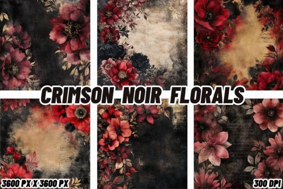 Download Crimson Noir Florals Backgrounds - Premium Resources