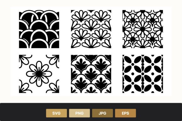 Download Black White Floral Pattern Set - White floral Collection