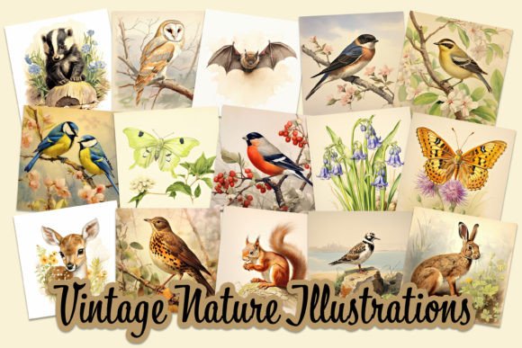 Download Vintage Countryside Nature Illustrations - Illustration Collection