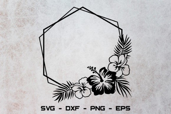 Download Hexagon Hibiscus Frame Svg - Hibiscus Collection