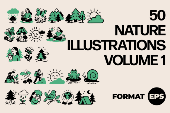 Download 50 Nature Illustrations Volume 1 - Illustration Collection