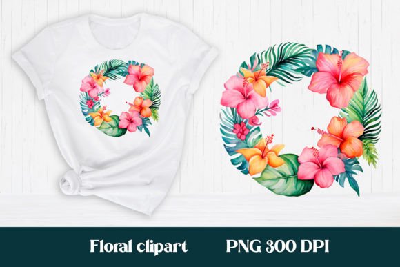 Download Hibiscus Flower Wreath Clipart PNG - Hibiscus Collection