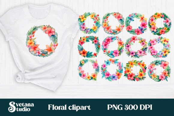 Download Hibiscus Flower Wreath Clipart Bundle - Hibiscus Collection