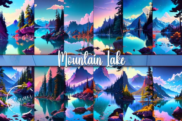 Download Blue Mountain Lake, Nature Illustrations - Illustration Collection