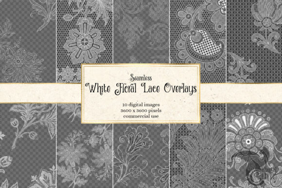 Download White Floral Lace Overlays - White floral Collection