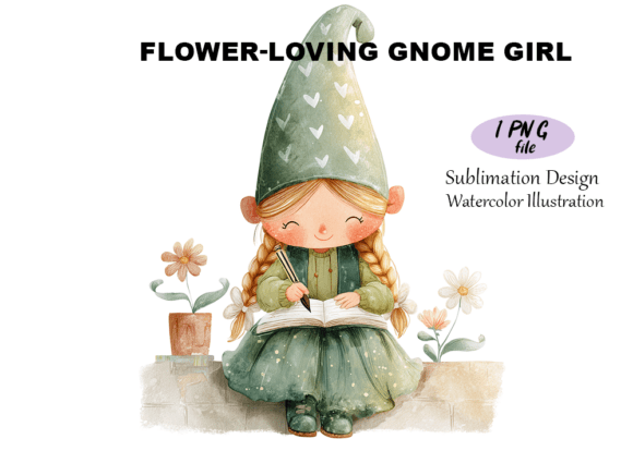 Download Gnome Girl Watercolor Illustration - Illustration Collection