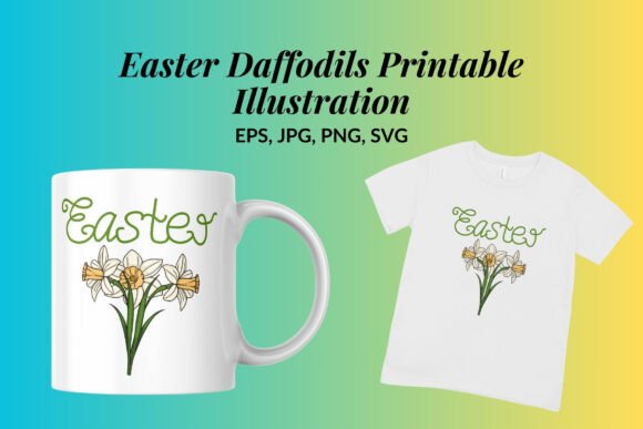 Download Easter Daffodils Printable Illustration - Illustration Collection