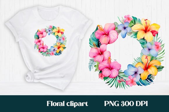 Download Hibiscus Flower Wreath Clipart PNG - Hibiscus Collection