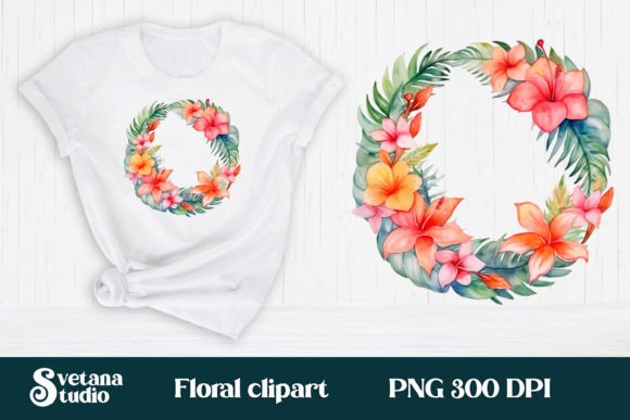 Download Hibiscus Flower Wreath Clipart PNG - Hibiscus Collection