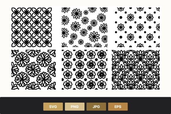 Download Black White Floral Seamless Pattern - Premium Bundle