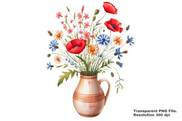 Download Vibrant Flower Vase Illustration PNG - Illustration Collection