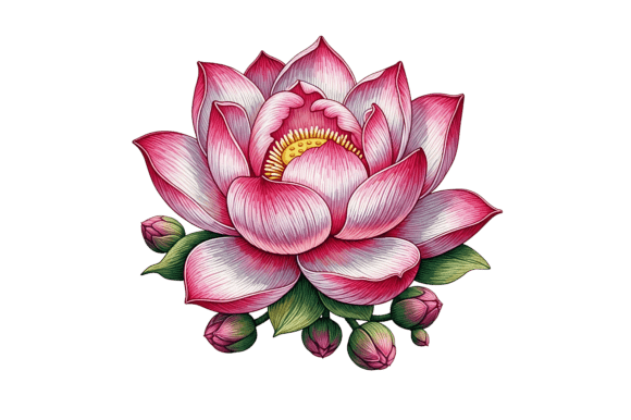 Download Vibrant Pink Lotus Flower Illustration - Illustration Collection