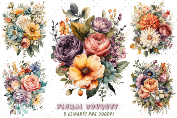 Download Watercolor White Floral Bouquet Clipart - White floral Collection