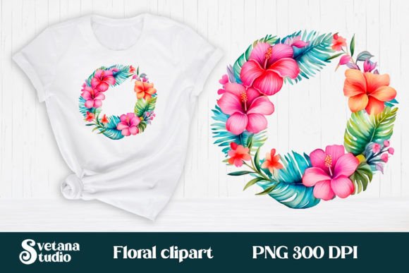 Download Hibiscus Flower Wreath Clipart PNG - Hibiscus Collection