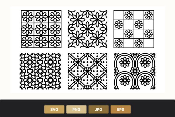 Download Black White Floral Patterns Vector Set - White floral Collection
